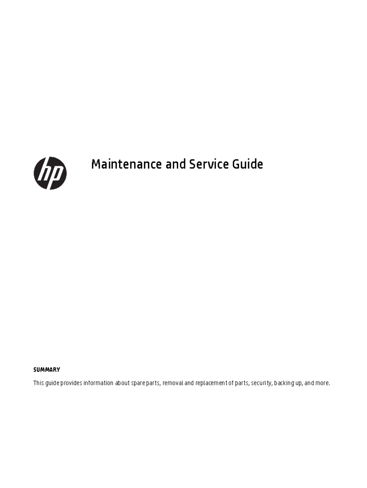 C06646125 HP laptop repair support Maintenance and Service Guide