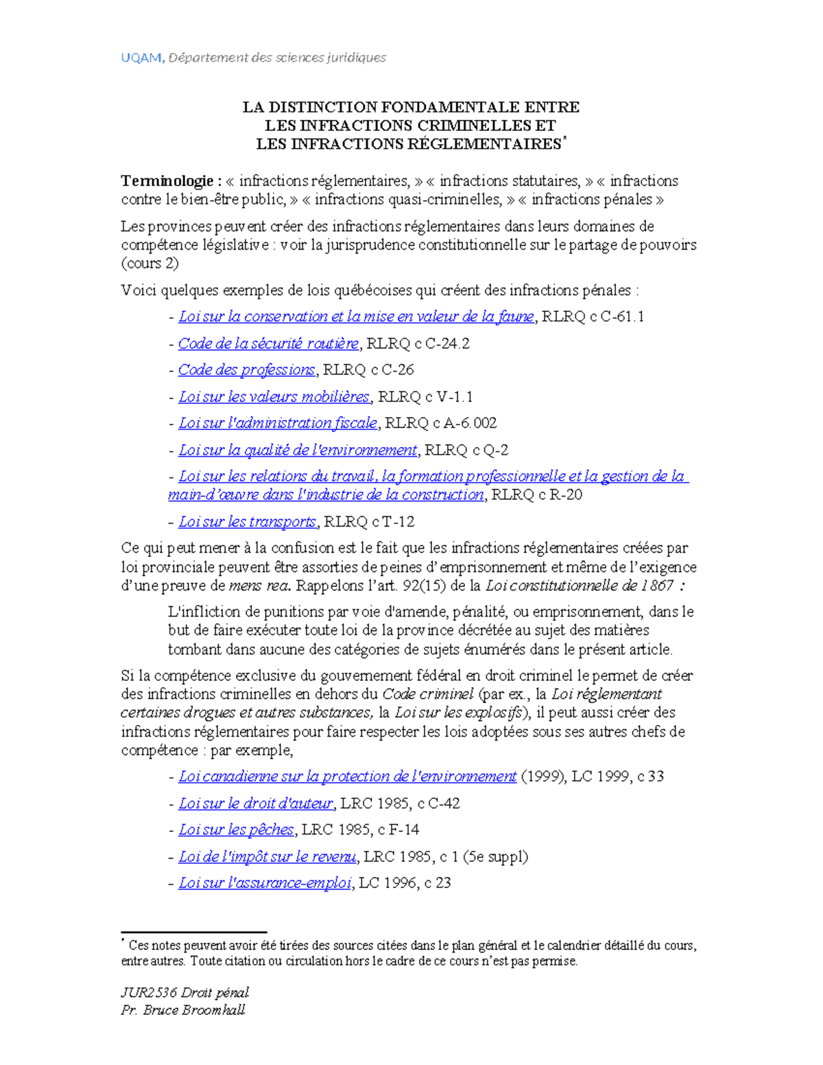 JUR2536 Broomhall Responsabilités règlementaires et criminelles - LA ...
