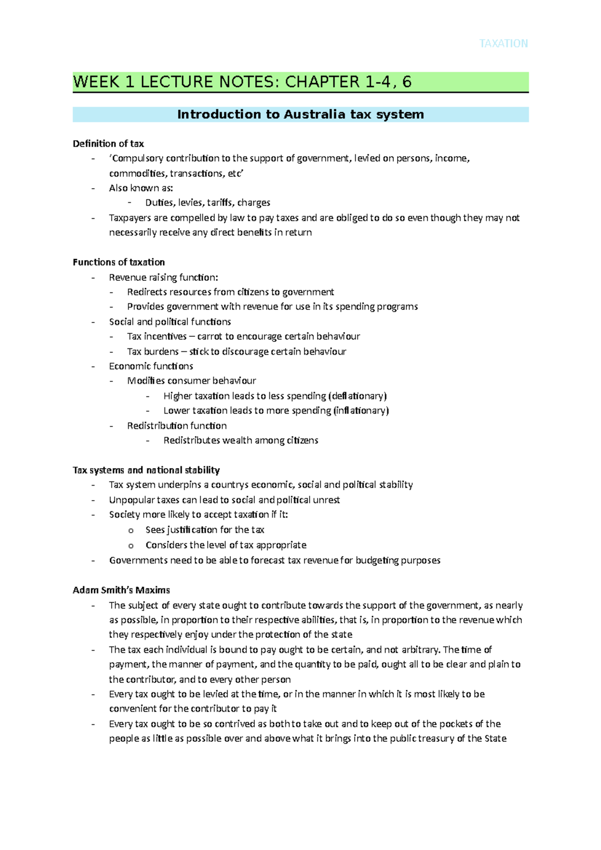 Week 1 - Notes - WEEK 1 LECTURE NOTES: CHAPTER 1-4, 6 Introduction To ...