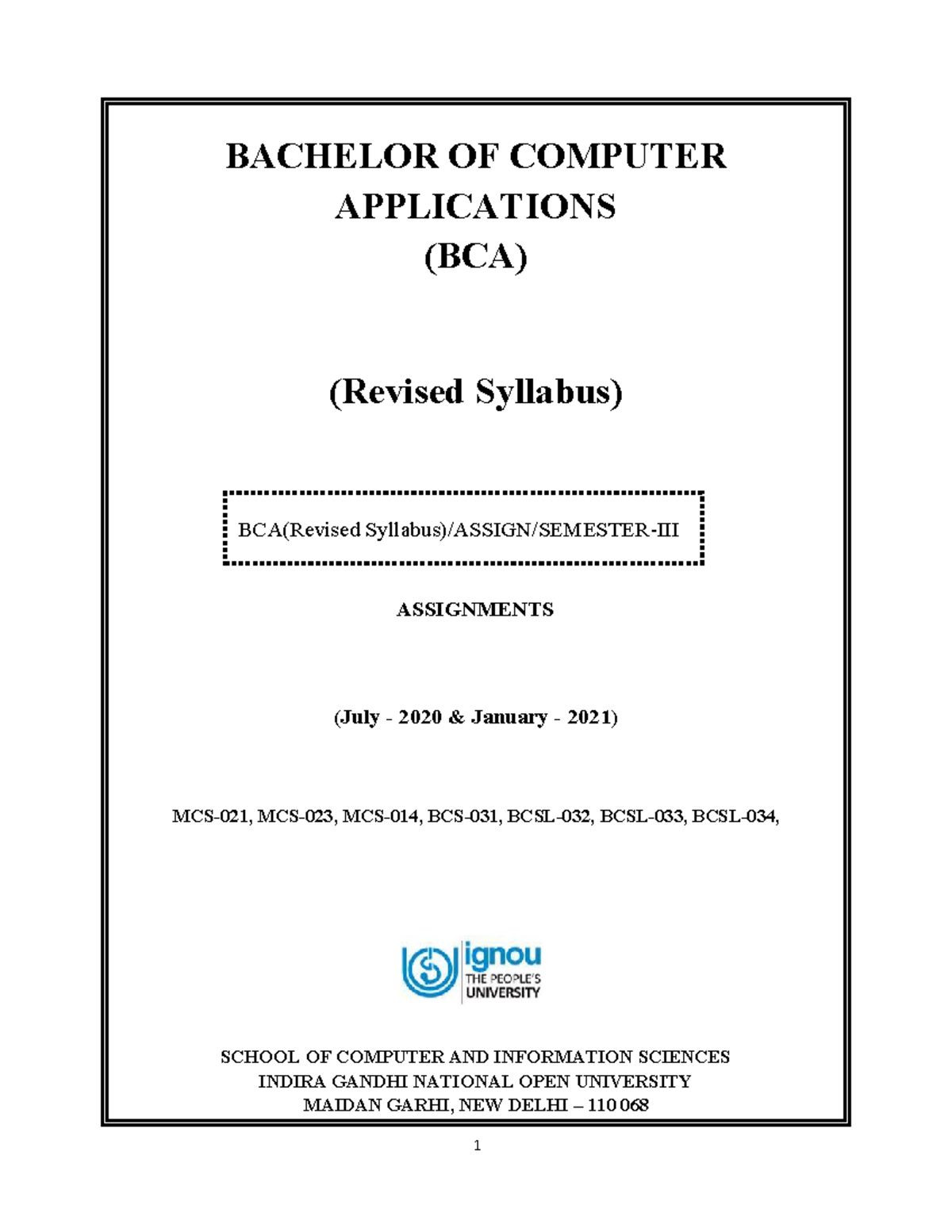 BCA 3rd Sem Assignment 2020-21 - BCA(Revised Syllabus)/ASSIGN/SEMESTER ...