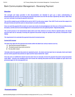 SAP Treasury Banking Bank Communication Management ...