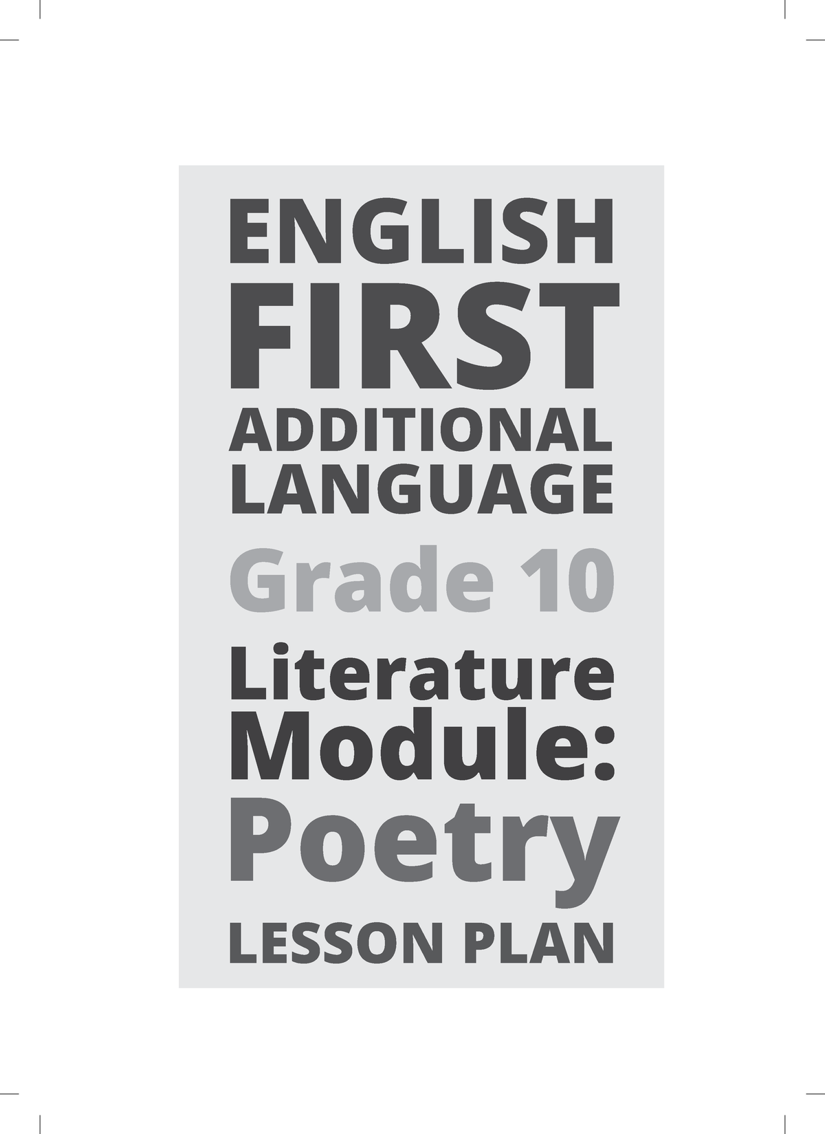 Gr 10 Term 1 2019 EFAL Lesson Plan Poetry - ENGLISH FIRST ADDITIONAL ...