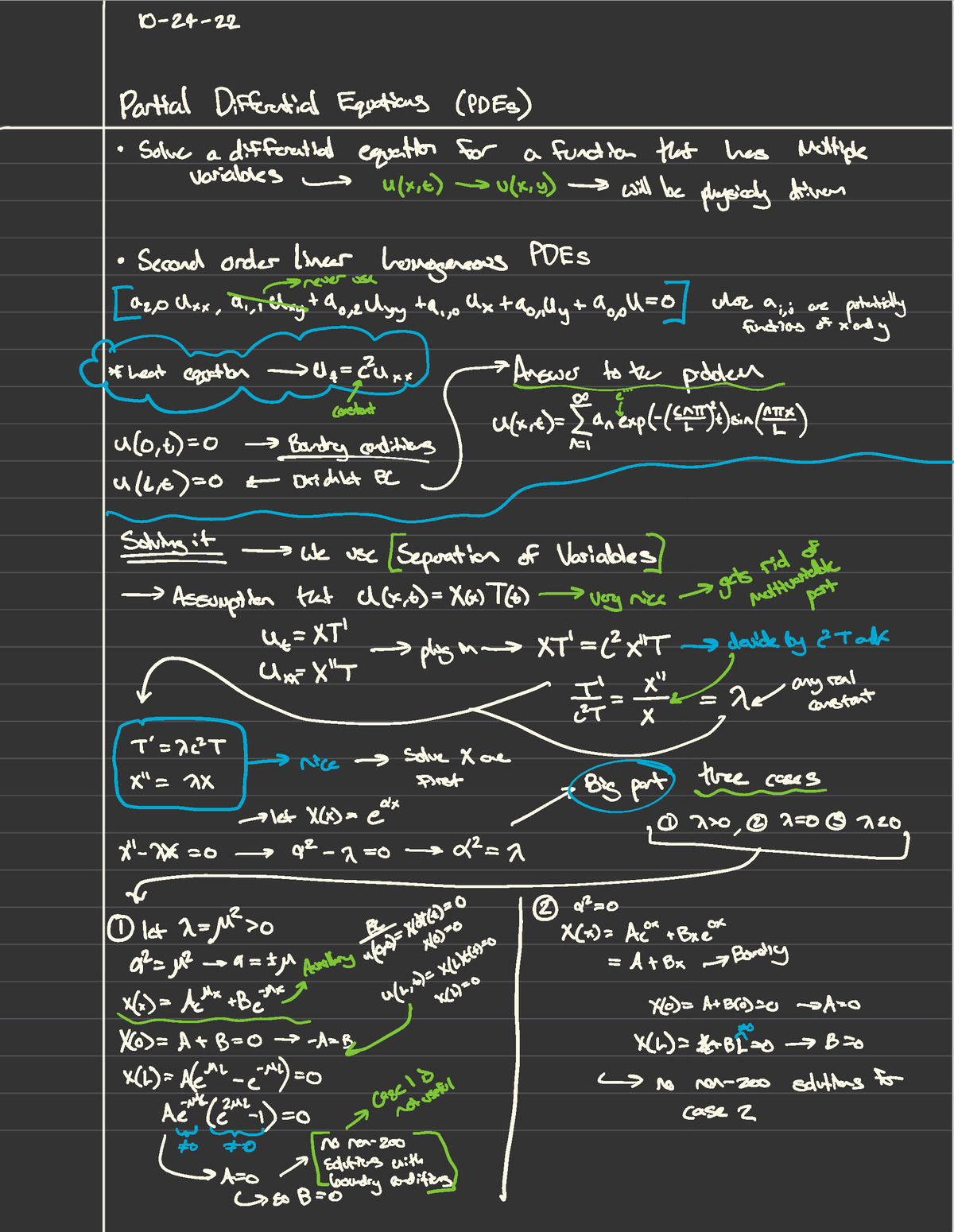 Math Notes 2 - 18-20- Partial Differential Equations (PDEs) · Solve A ...