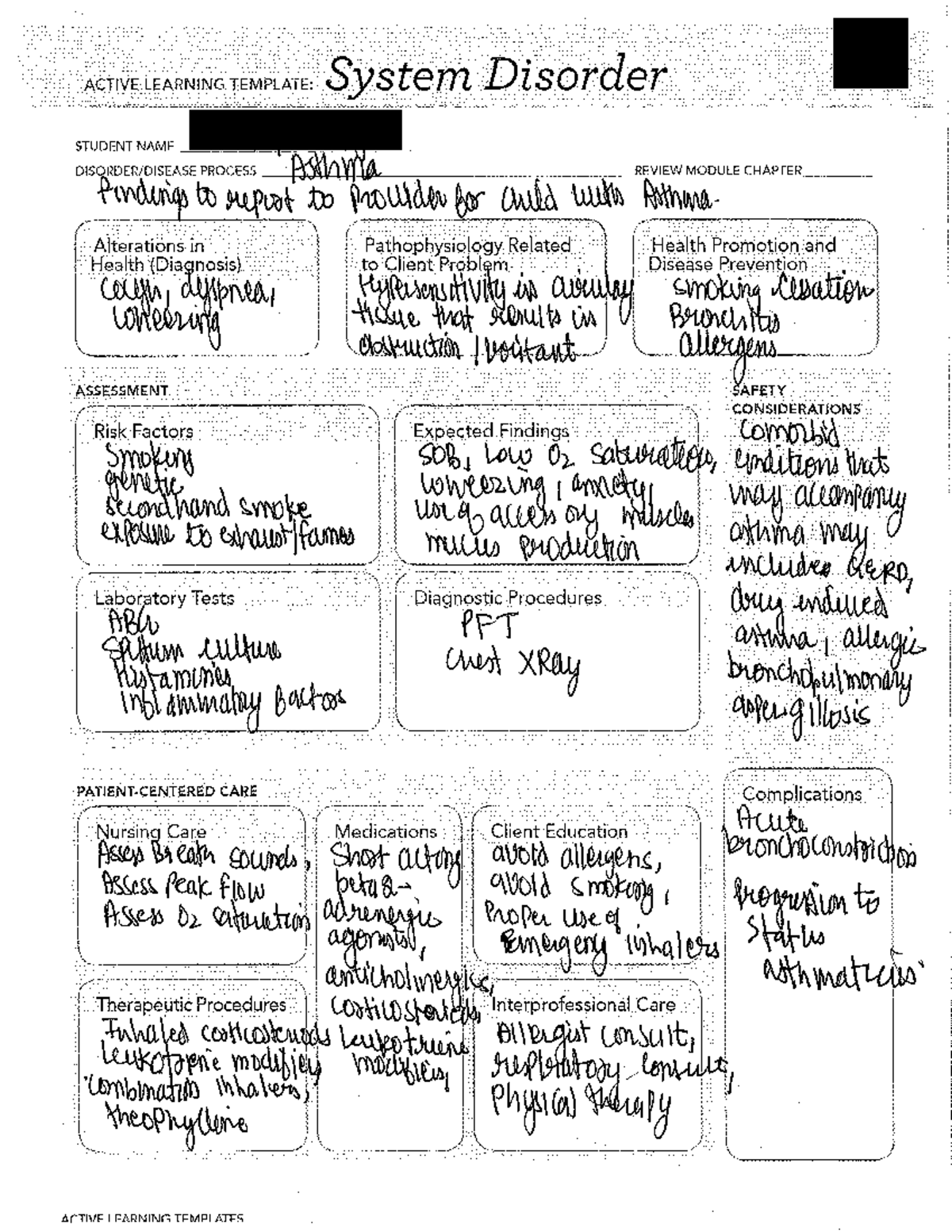 ALT Asthma - Findings to report - NR-328 - Studocu