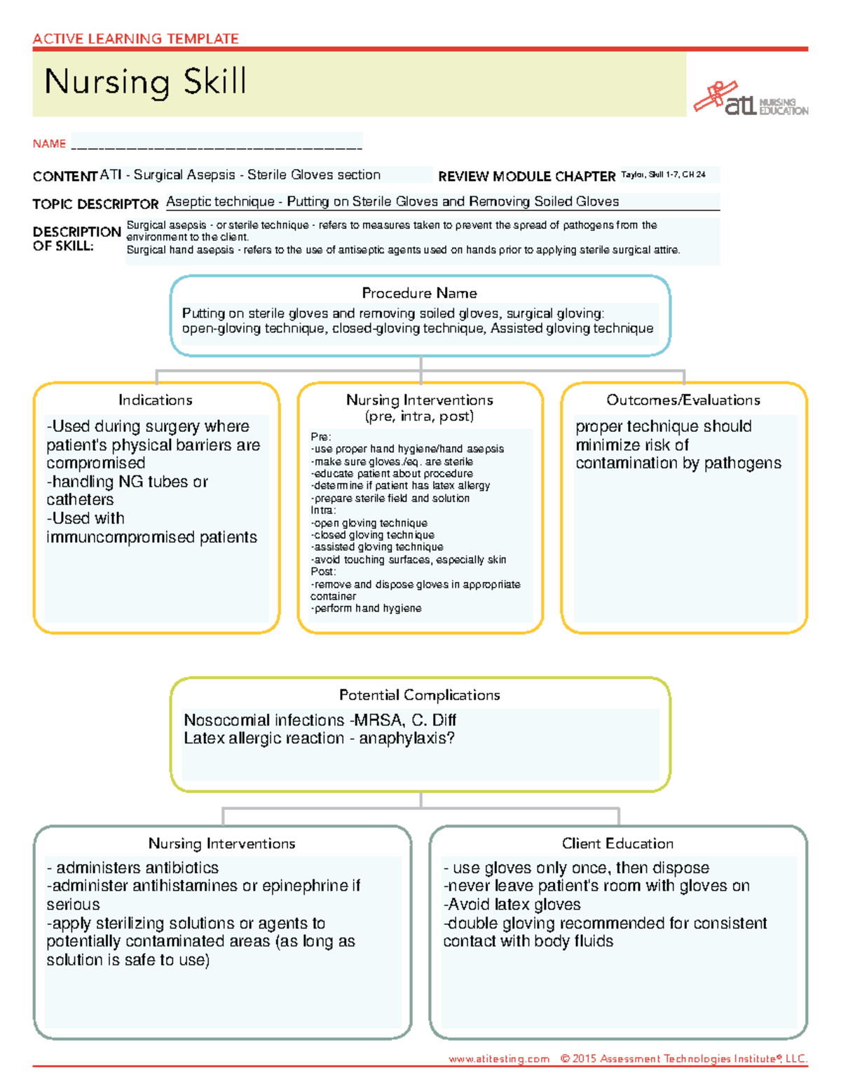 Medical And Surgical Asepsis Ati Template