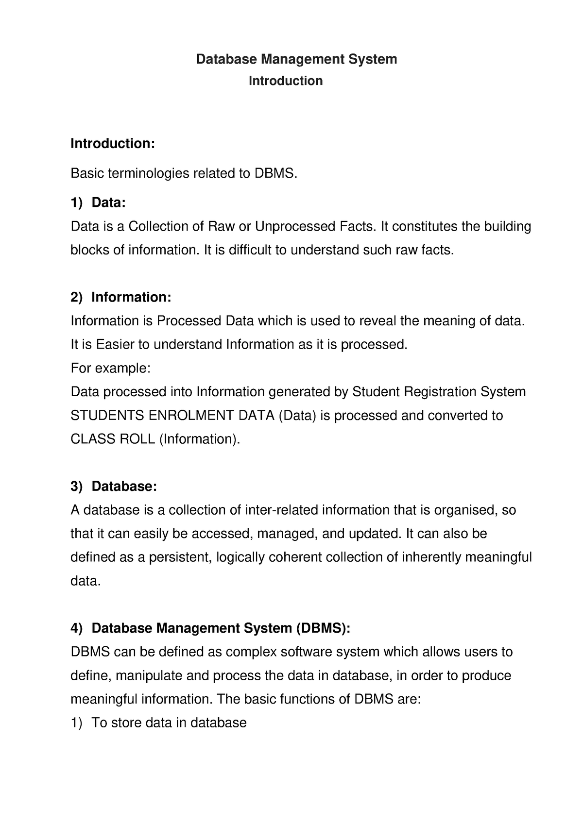 database management system term paper