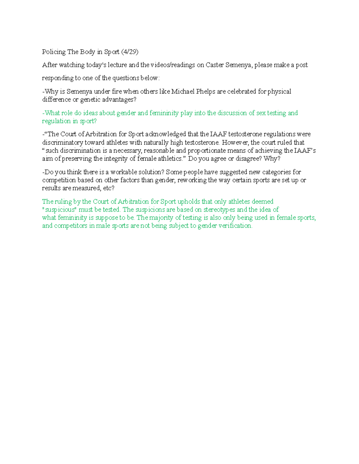 14 Policing The Boundaries Of Sex And Gender In Sport Attendance Policing The Body In Sport 4