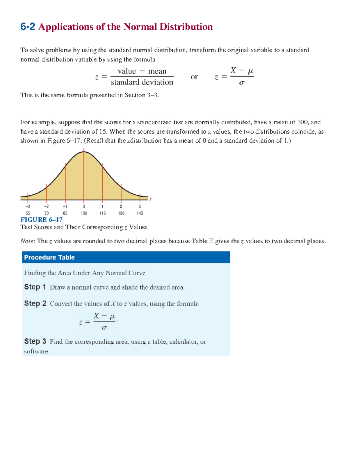Math Section 6 - 6-2 Applications of the Normal Distribution To solve ...
