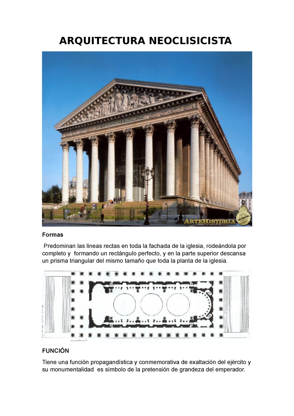 Arquitectura Neoclisicista - ARQUITECTURA NEOCLISICISTA Formas Predominan  las lineas rectas en toda - Studocu