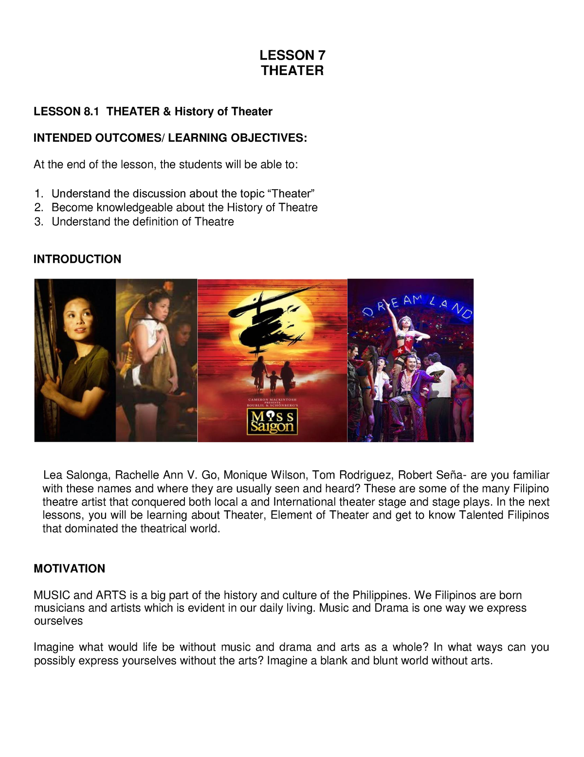 history of theater essay