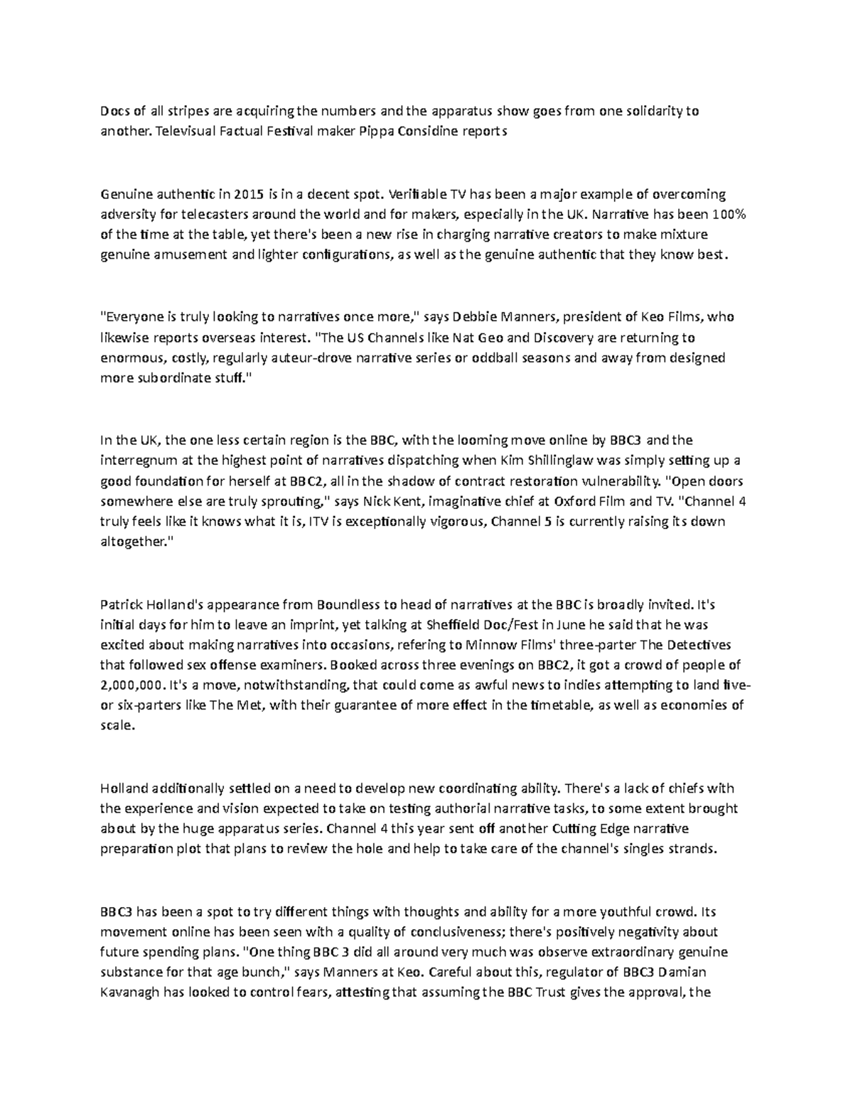 a documentary report paper for students as reference - Docs of all ...