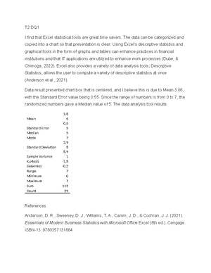 T4DQ2 - Discussion Week 4 - Define the differences between a finite ...