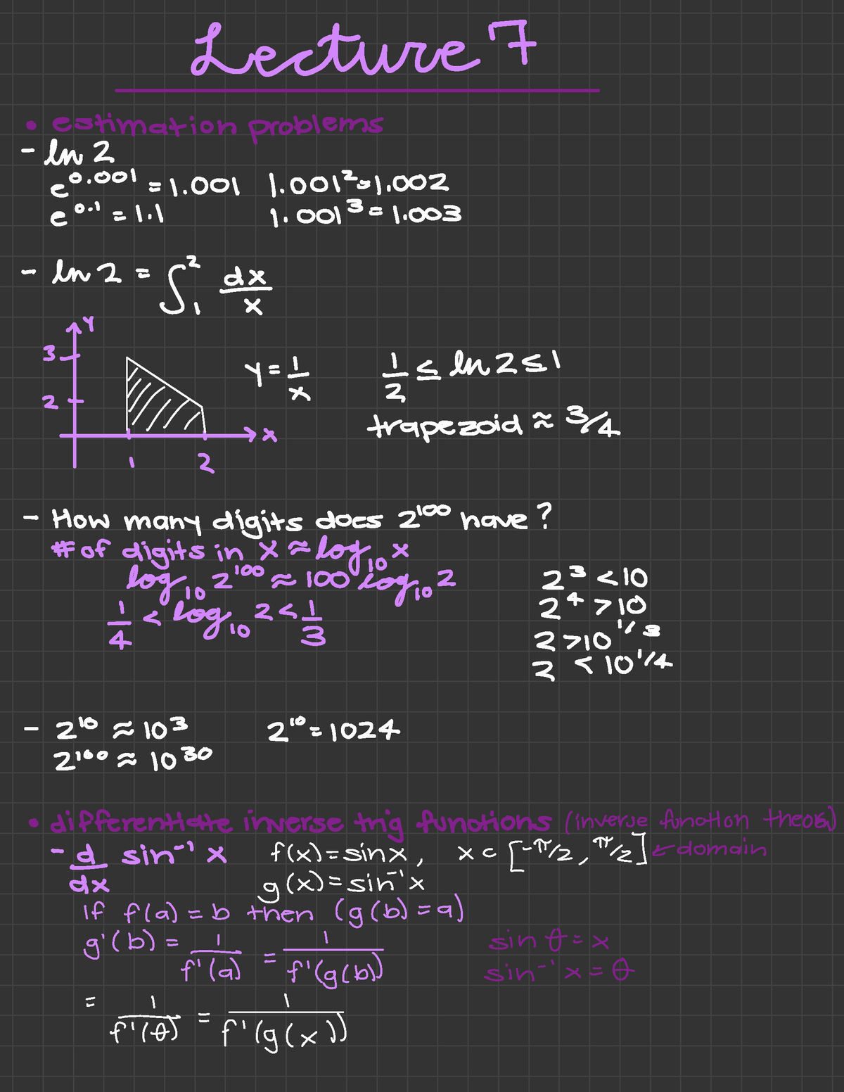 Math 31B Notes 7 - Lecture · Estimation Problems Enz E 0 = 1 1=1. = 1 1 ...