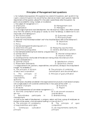 Management study questions - Explanation of terms Conceptual skills ...