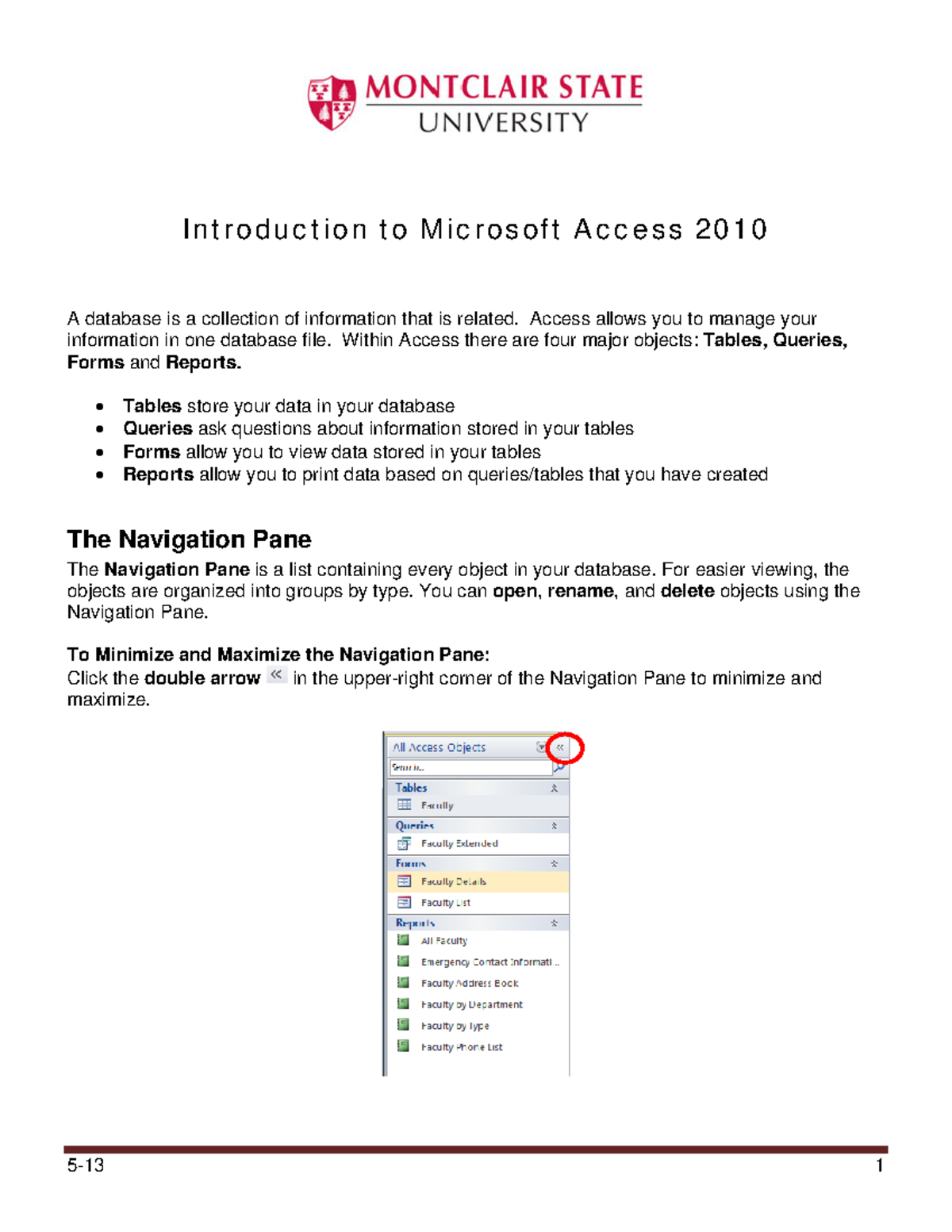 Access Intro 2010 5 13 - 5-13 1 I n t r o d u c t i o n t o M i c r o s ...