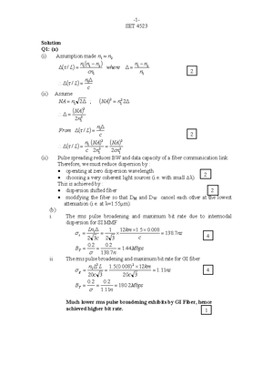 Final Examination Semester II Session 1011_Optical Communication System ...