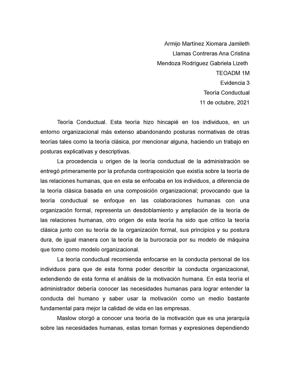 Ev3 Armijo Martínez - EVIDENCIA 3 OTILIA - Teoría Administrativa ...