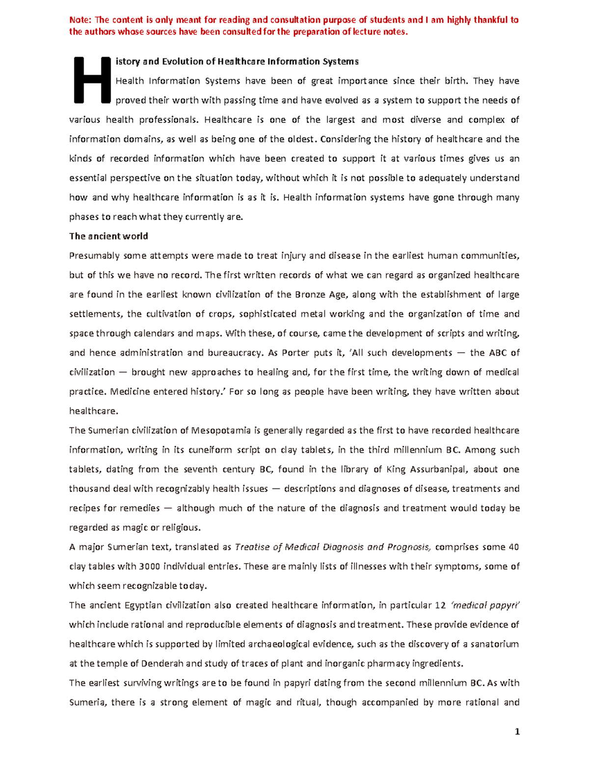 History and Evolution of Healthcare Information Systems - the authors ...