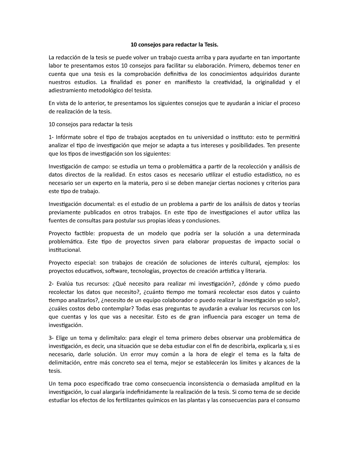 10 Consejos Para Redactar La Tesis La Redacción De La Tesis Se Puede Volver Un Trabajo Cuesta 3545