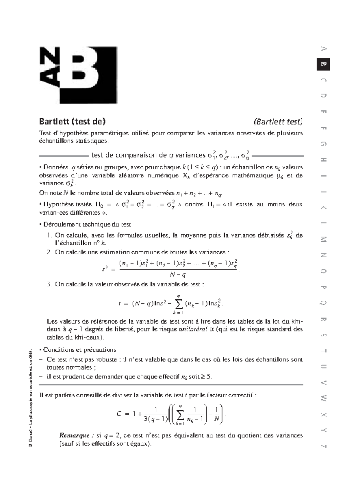 Les Probabilités Et La Statistique De A à Z-B - © Dunod – La Photocopie ...