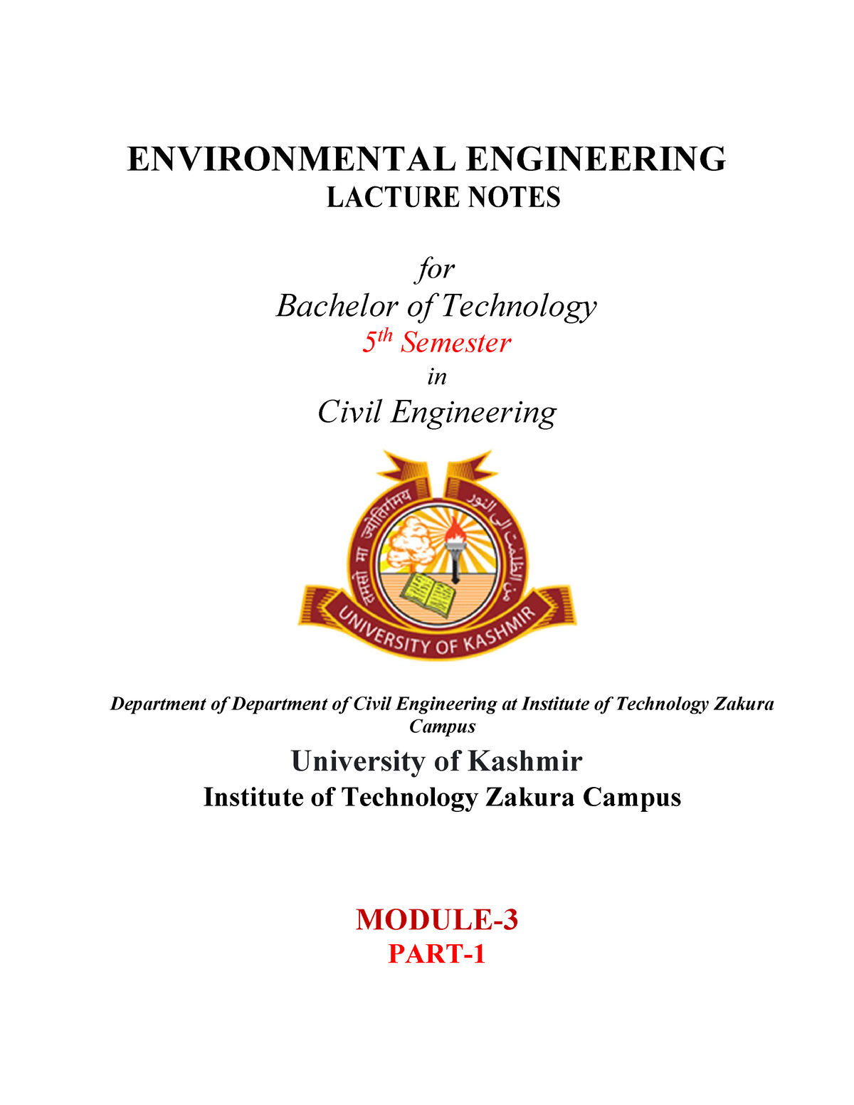 coursework for environmental engineering