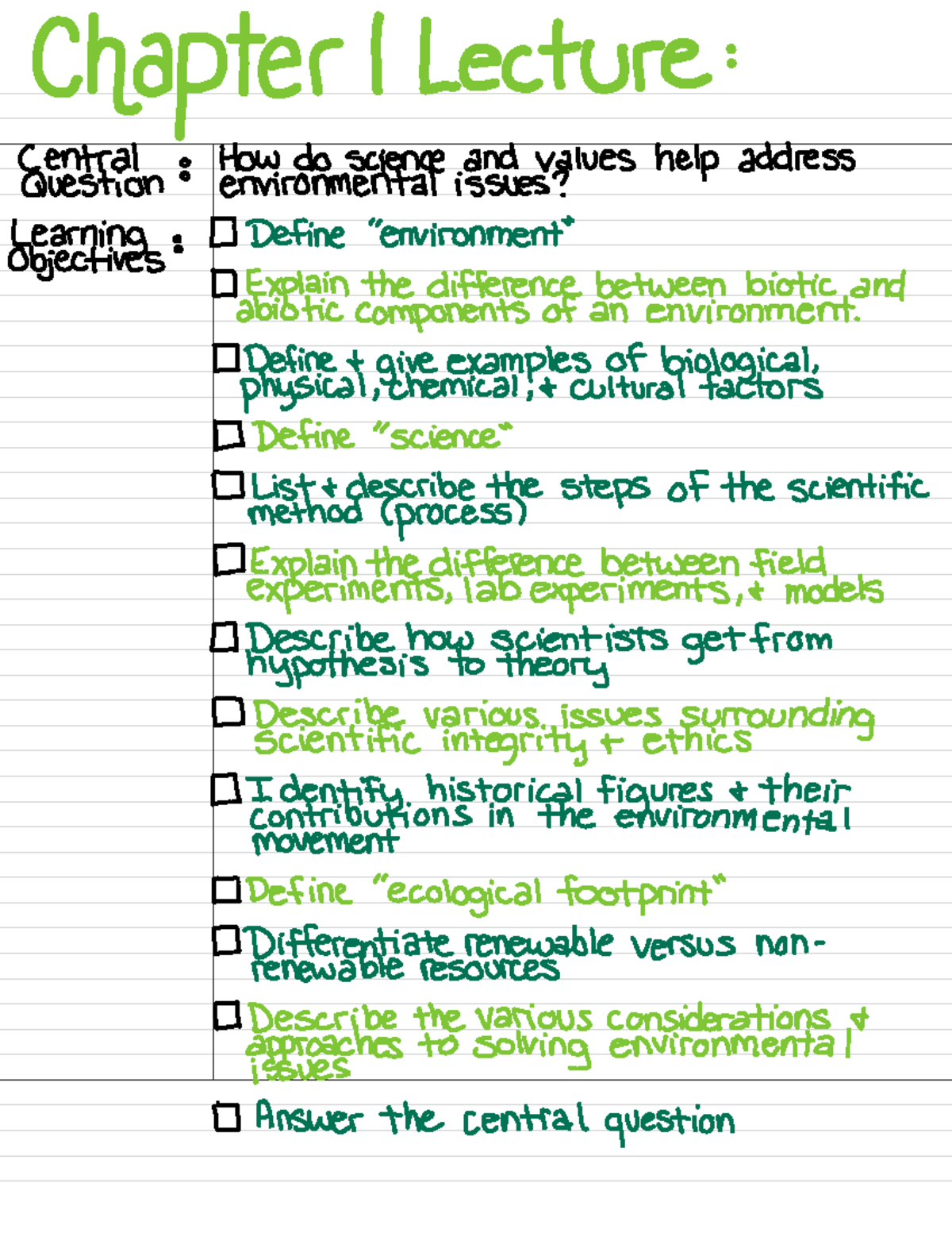 Bio 111Chapter 1 - Chapter 1 Notes - Chapter / Lecture : central ...