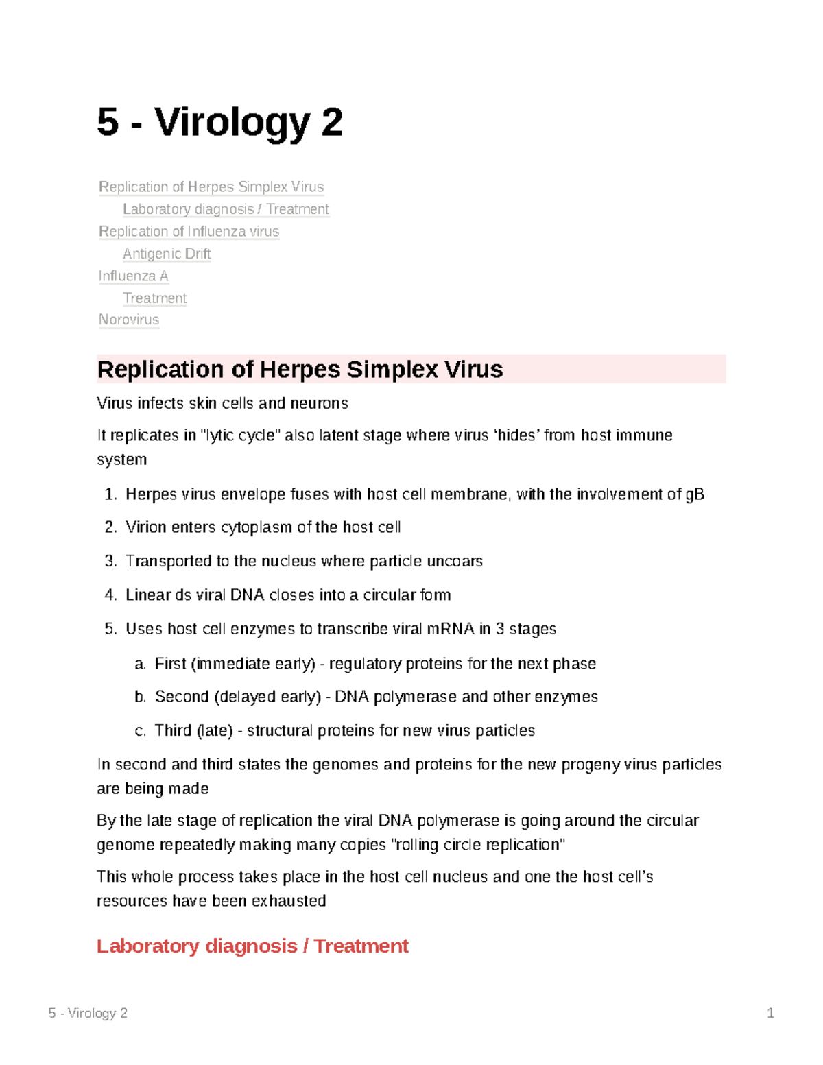 Virology pt2 Lecture - 5 - Virology 2 1 5 - Virology 2 Replication of ...