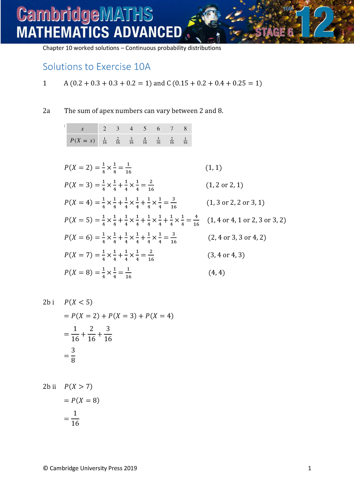 Chapter-10-worked-solutions - Solutions To Exercise 10A 1 A (0 + 0 + 0 ...