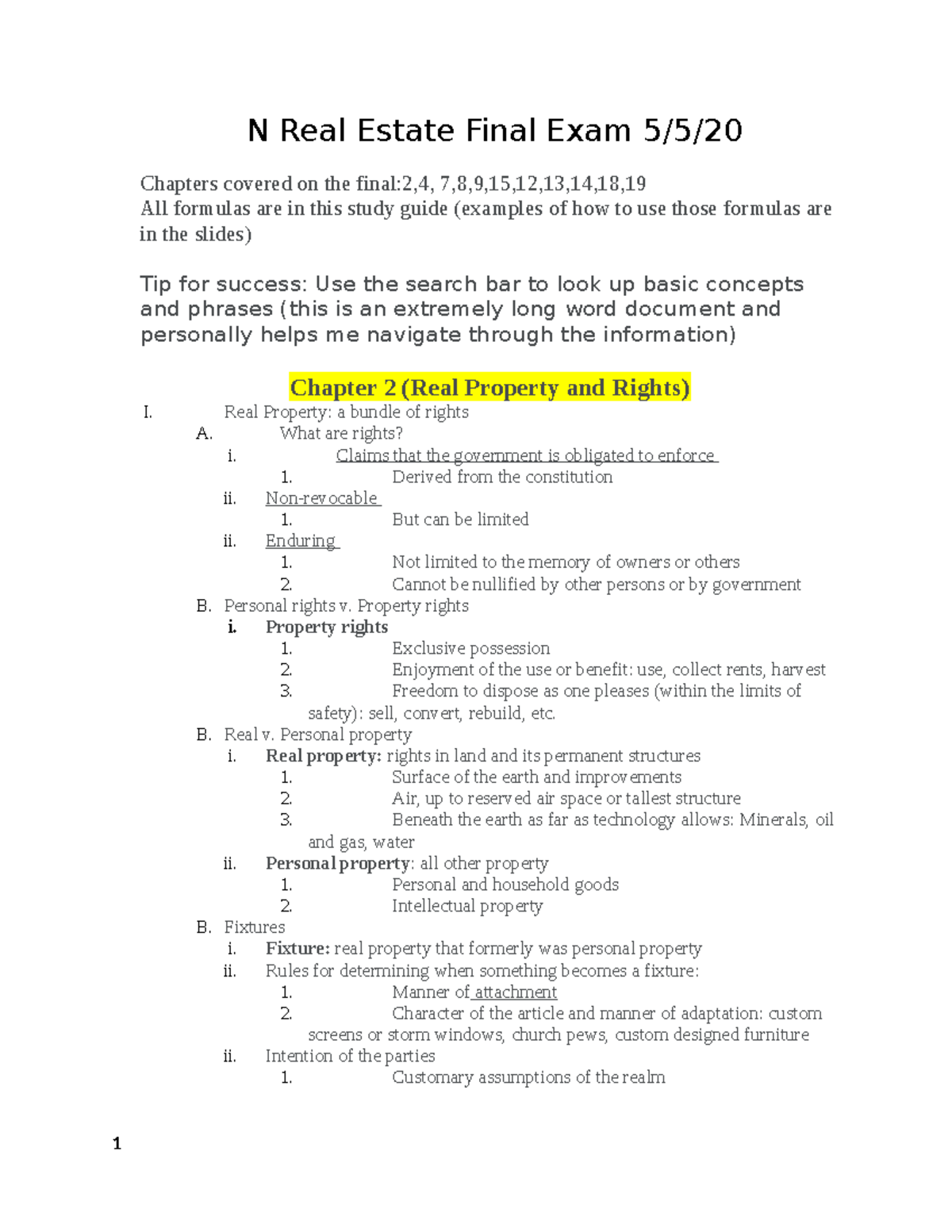Real Estate Final Exam Study Guide N Real Estate Final Exam 5 5 