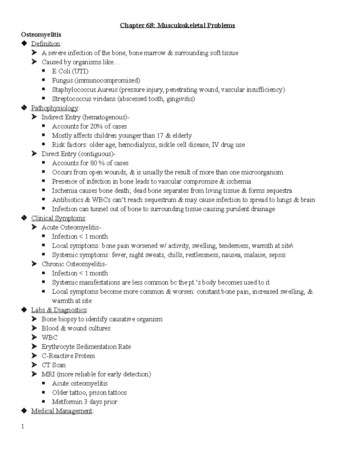 Chapter 68 Musculoskeletal Problems - Chapter 68: Musculoskeletal ...