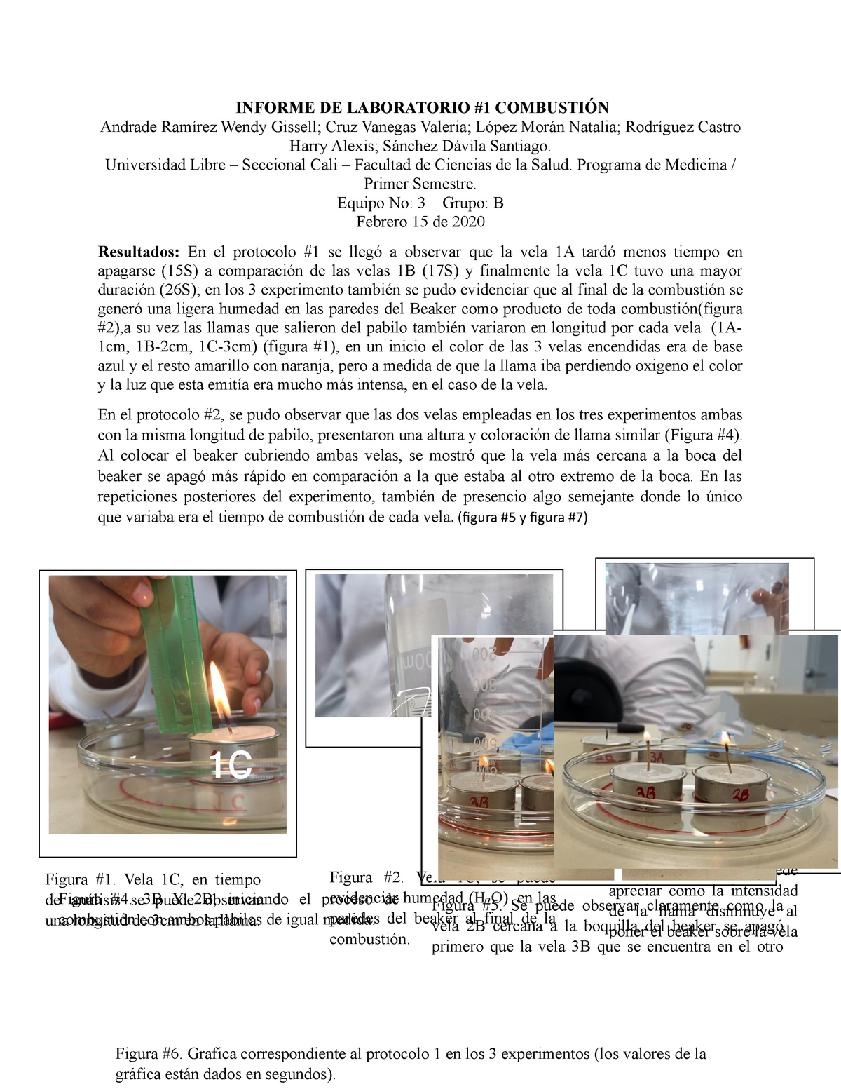 Informe Práctica #1 - BIOLOGIA - INFORME DE LABORATORIO #1 COMBUSTIÓN  Andrade Ramírez Wendy Gissell; - Studocu