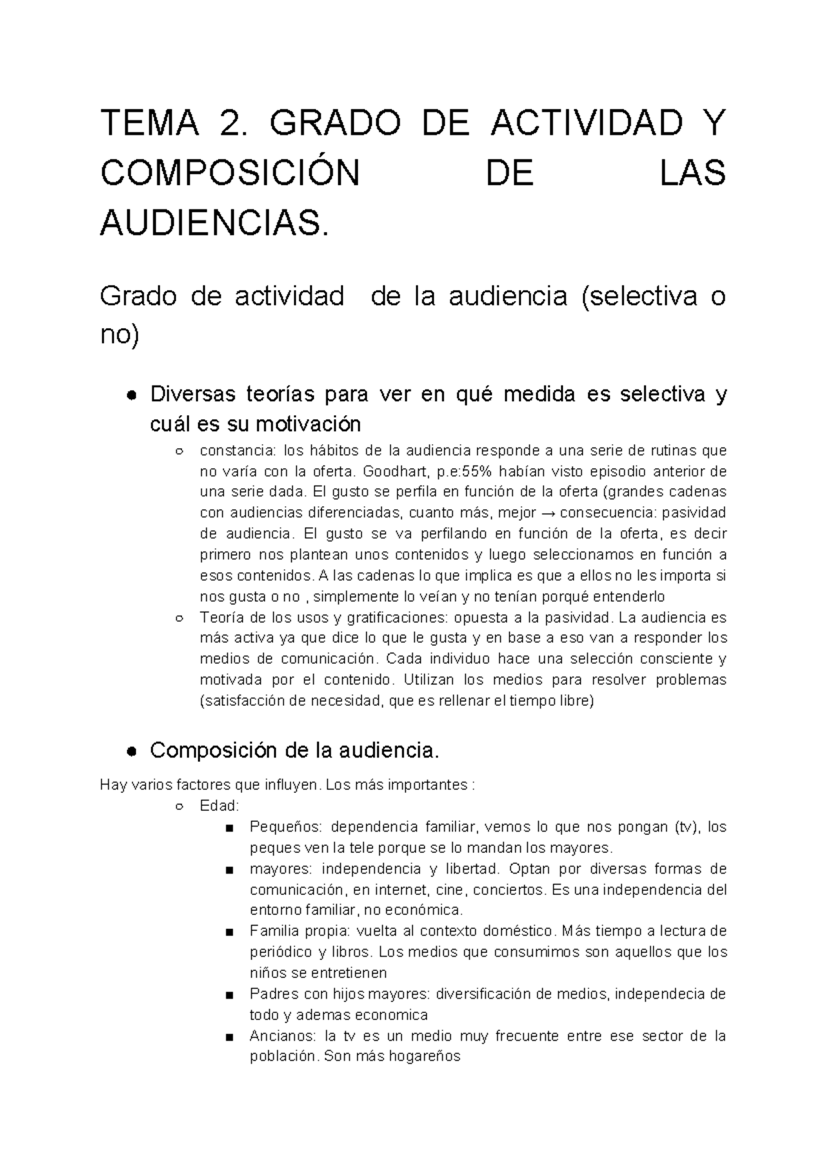 TEMA 2GRADO DE ACTIVIDAD Y COMPOSICIÓN DE LAS AUDIENCIAS. - TEMA 2 ...