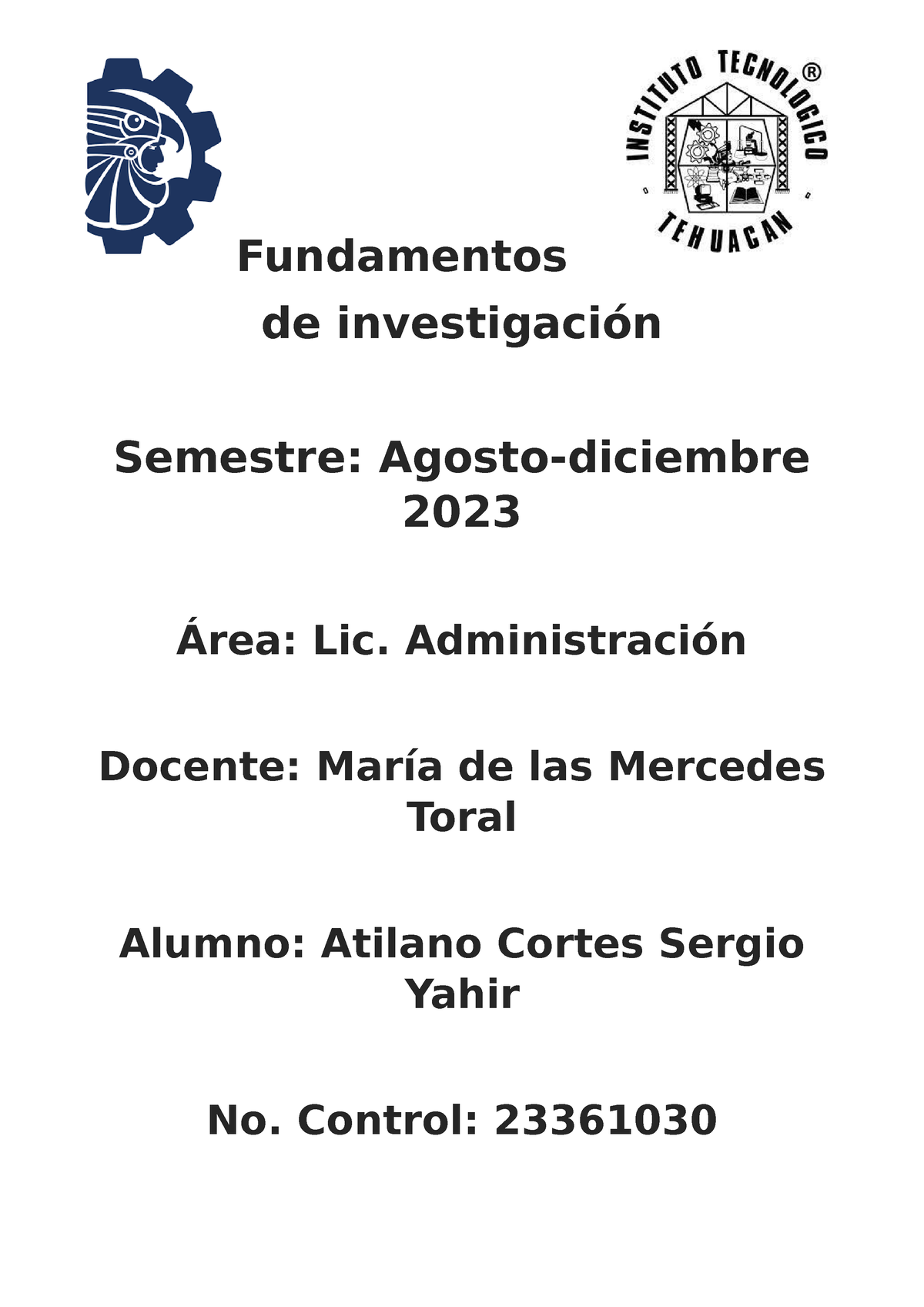 Fundamentos DE LA Investigacion - Fundamentos De Investigación Semestre ...