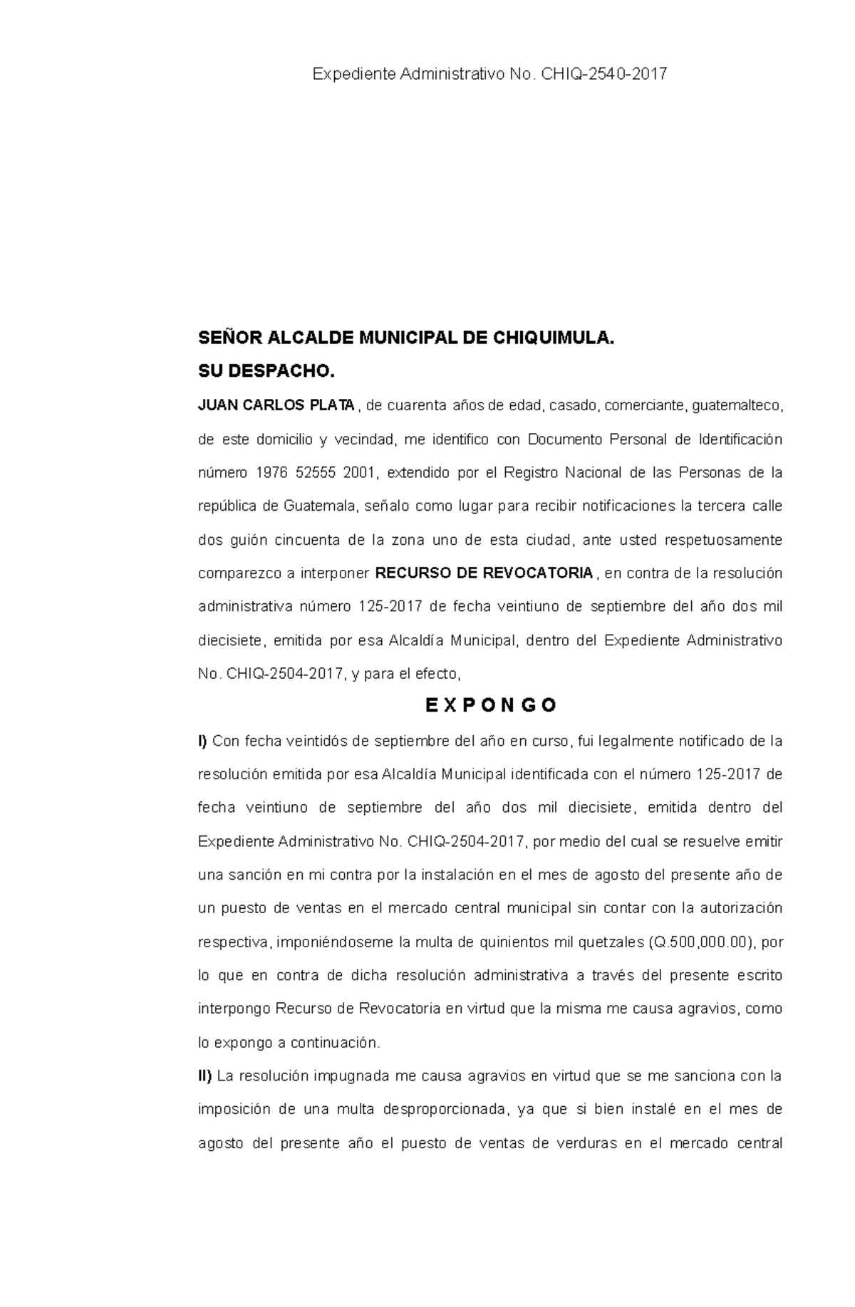 Recurso De Revocatoria A Las Municipalidades Por La Vía Procesal ...