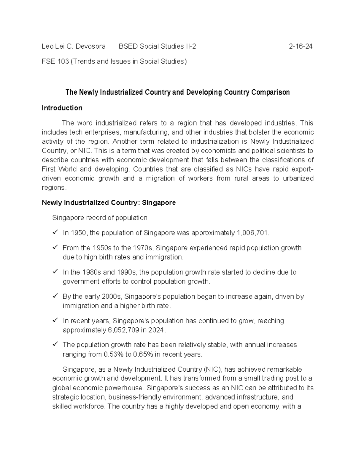 Trends AND Issueus Comparison - Leo Lei C. Devosora BSED Social Studies ...
