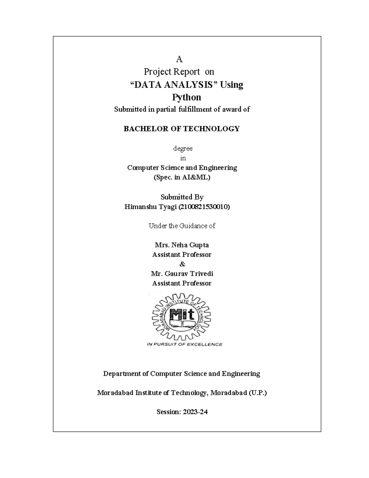 1-6 - these are for helps to students in making the project report. - A ...