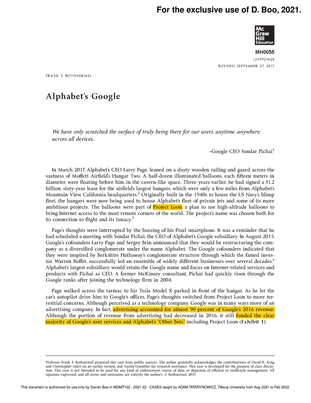 google to alphabet case study analysis