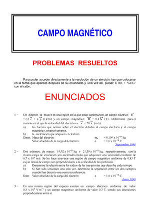 Boletin Problemas Campo Magnetico - Ejercicios Resueltos Bolet ́ın 6 ...