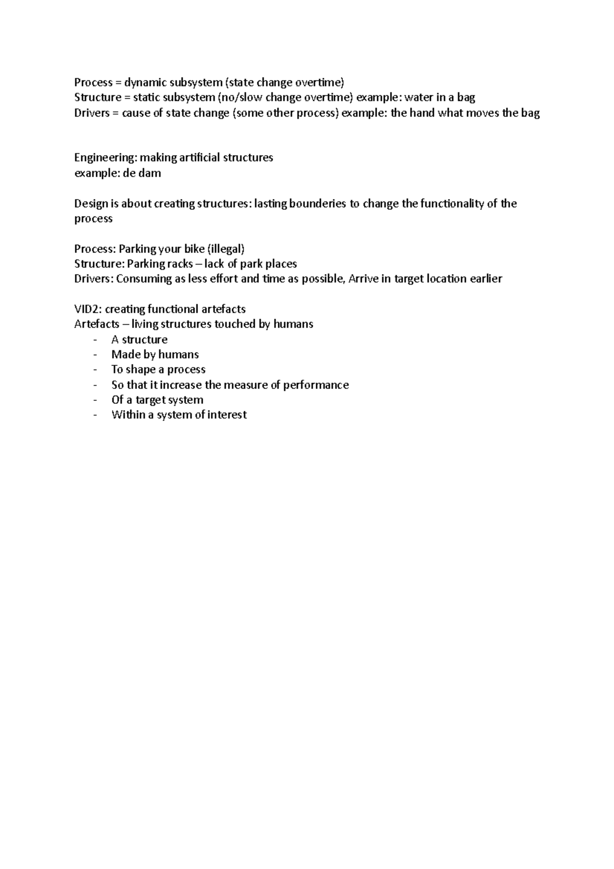 College 1 intro cosem Process = dynamic subsystem (state change