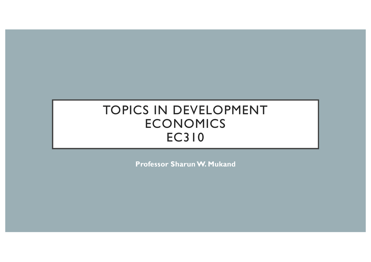 thesis topics in development economics