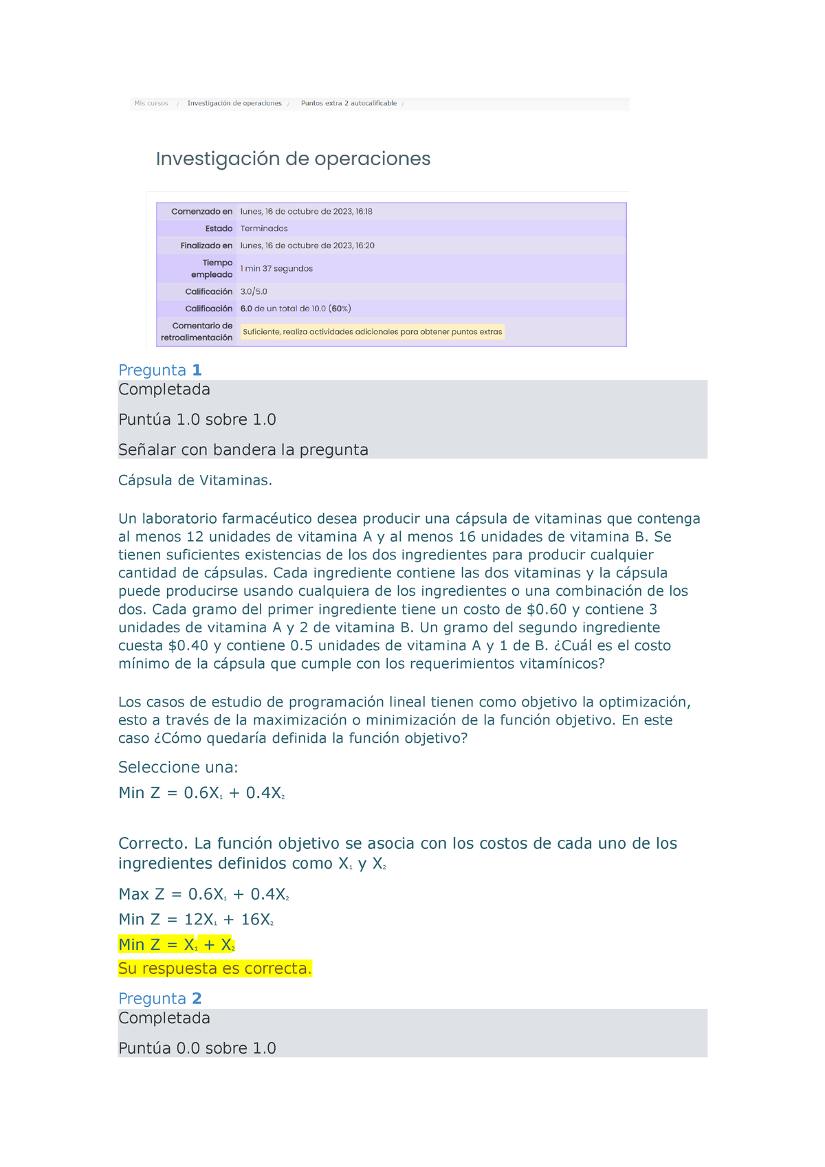 Autocalificable 2 - Pregunta 1 Completada Puntúa 1 Sobre 1. Señalar Con ...