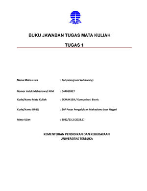 Soal Ekma4115 Tmk3 3 - TMk 3 - EKMA4115- 1 Dari 1 NASKAH TUGAS MATA ...