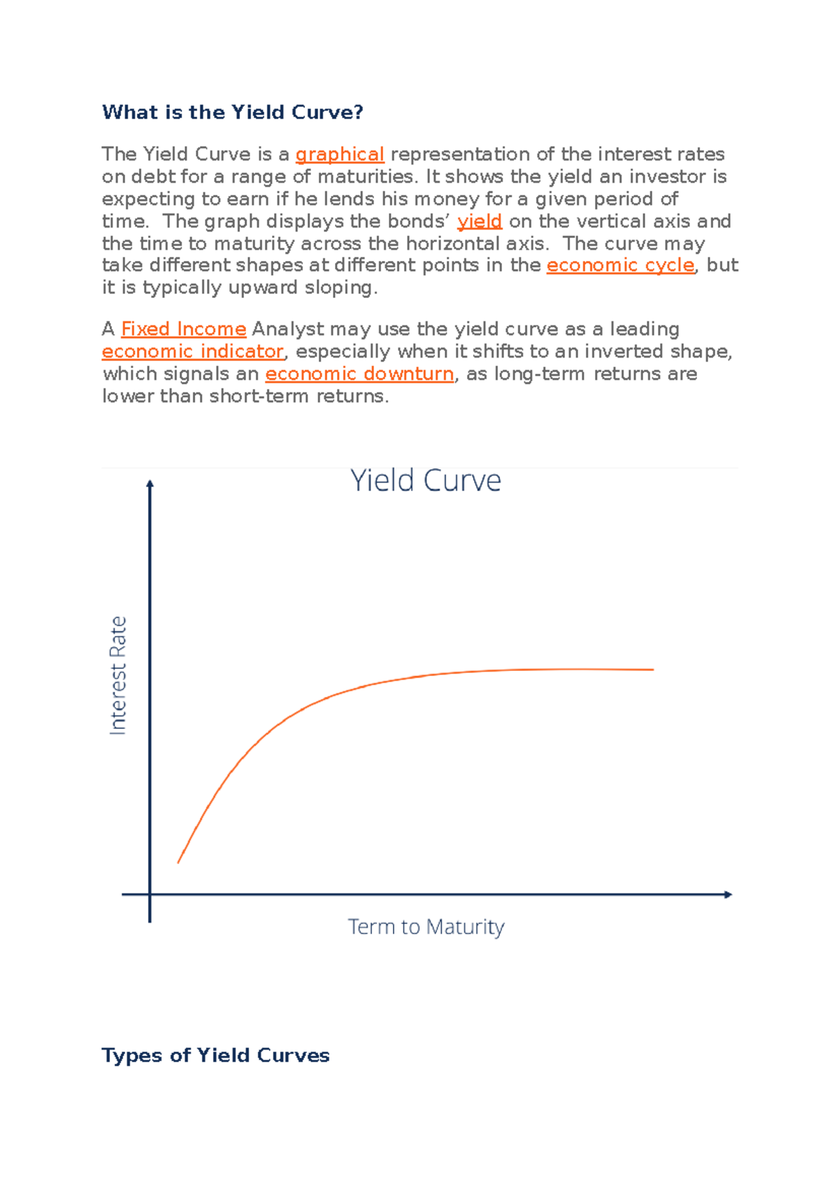 Yield Curve Notes - What is the Yield Curve? The Yield Curve is a ...