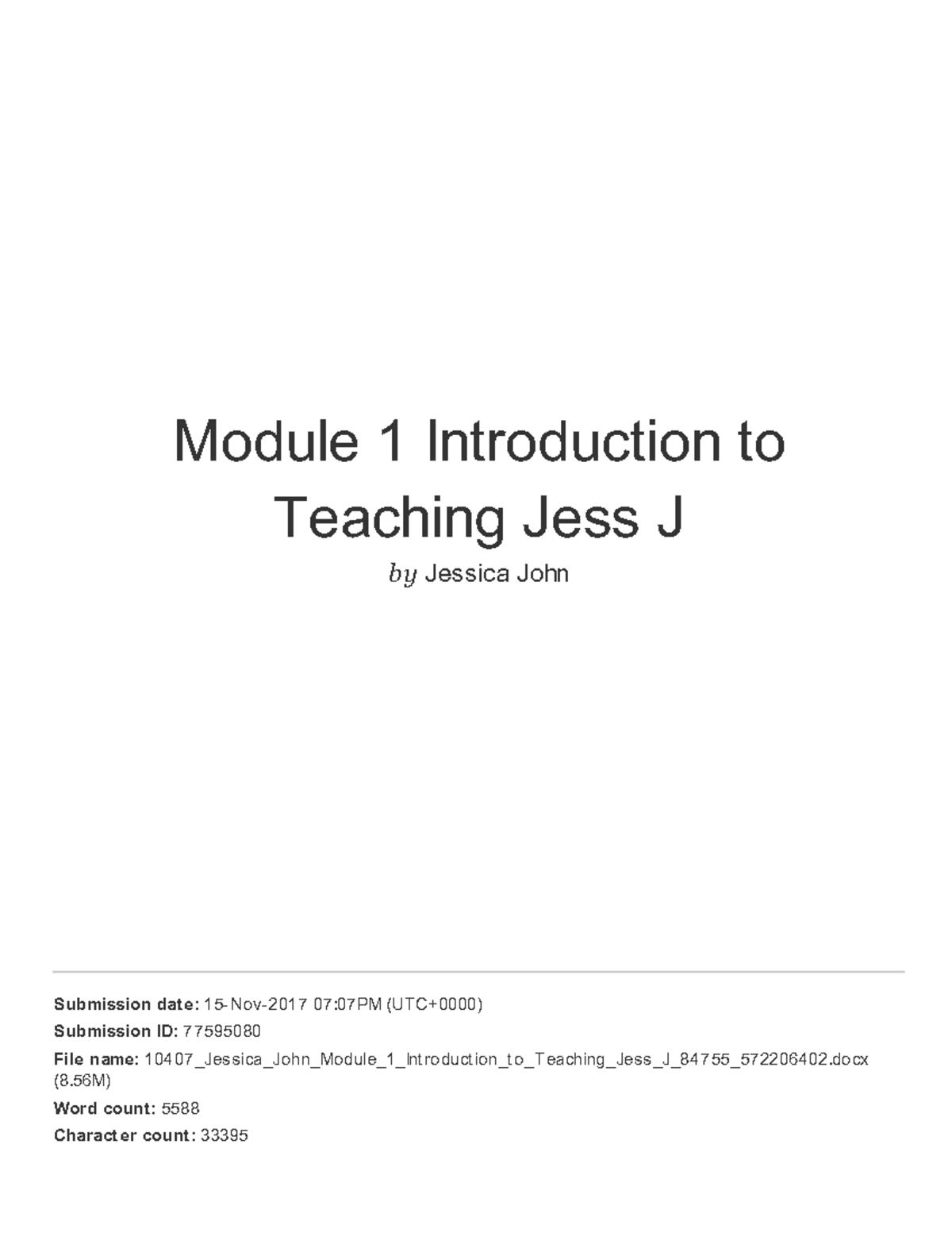 Module 1 Introduction to Teaching assignment and feedback - U70821 ...