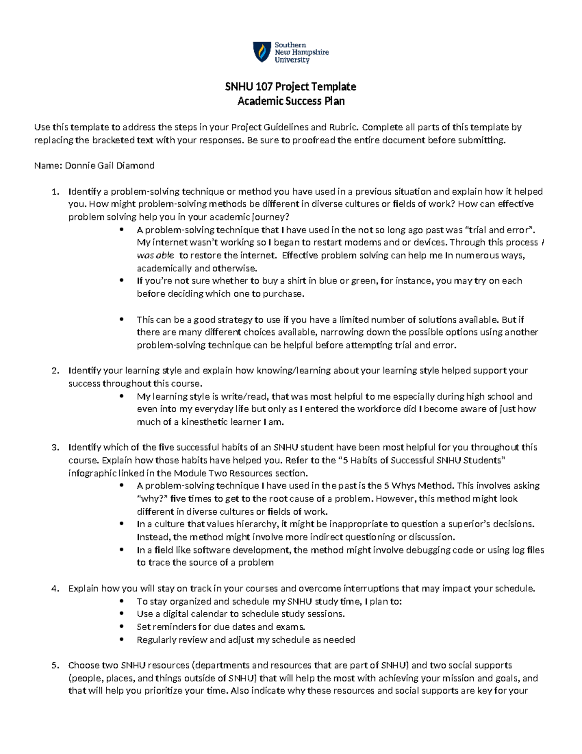 Assignment 2 Final - journal 2.2 - SNHU 107 Project Template Academic ...
