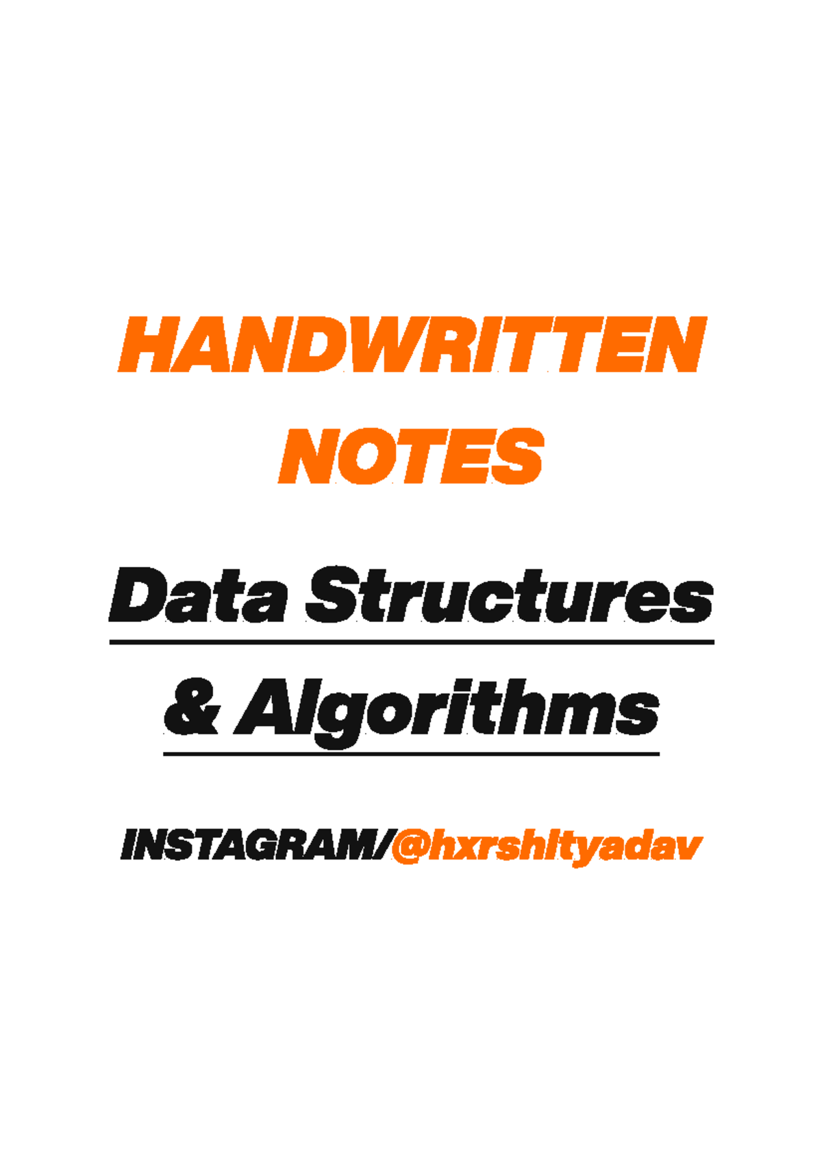 DSA Notes - GCCHG - B tech - Data Structures & Algorithms HANDWRITTEN ...