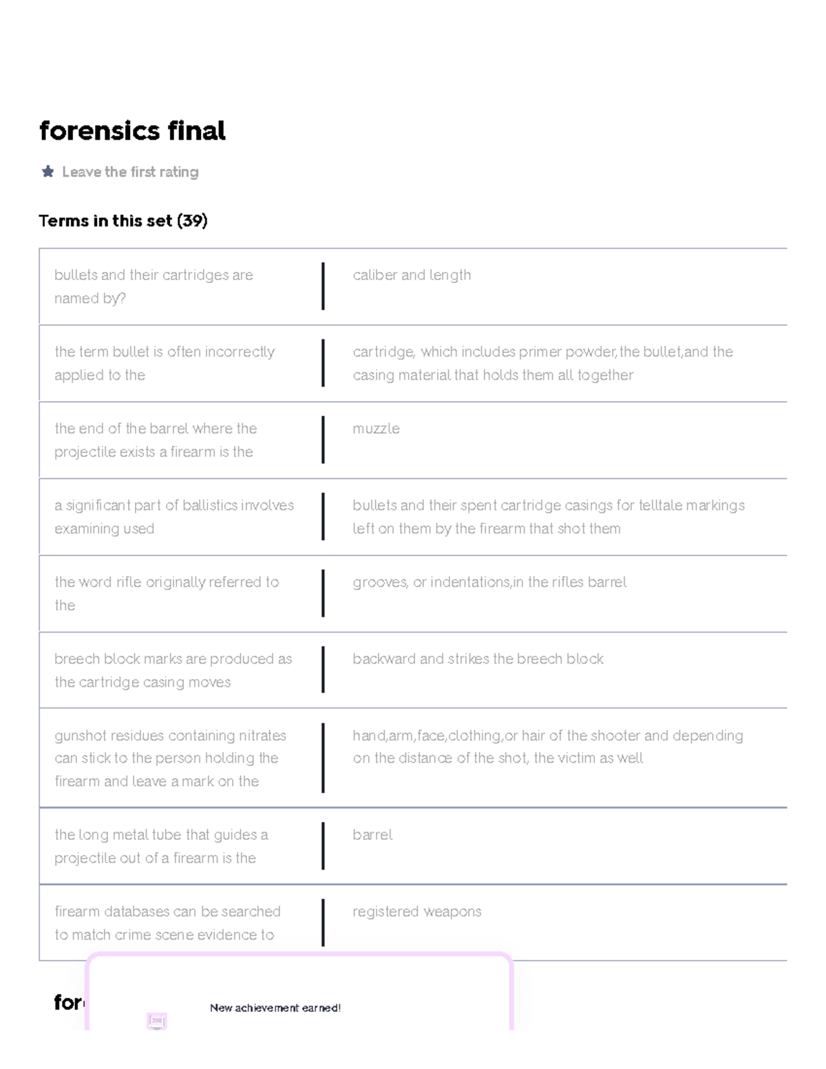 Forensics Final Flashcards Quizlet - Forensics Final Leave The First ...