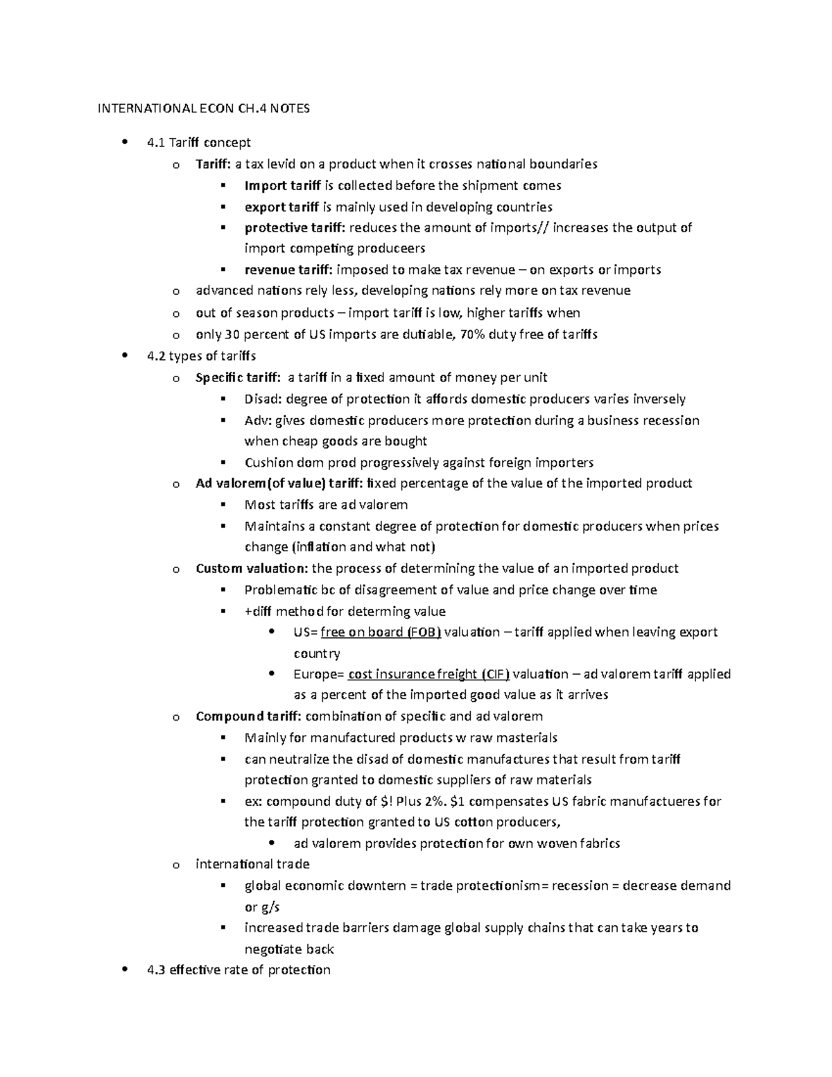 Int Econ Ch - Lecture notes Chapter 4 - INTERNATIONAL ECON CH NOTES 4 ...