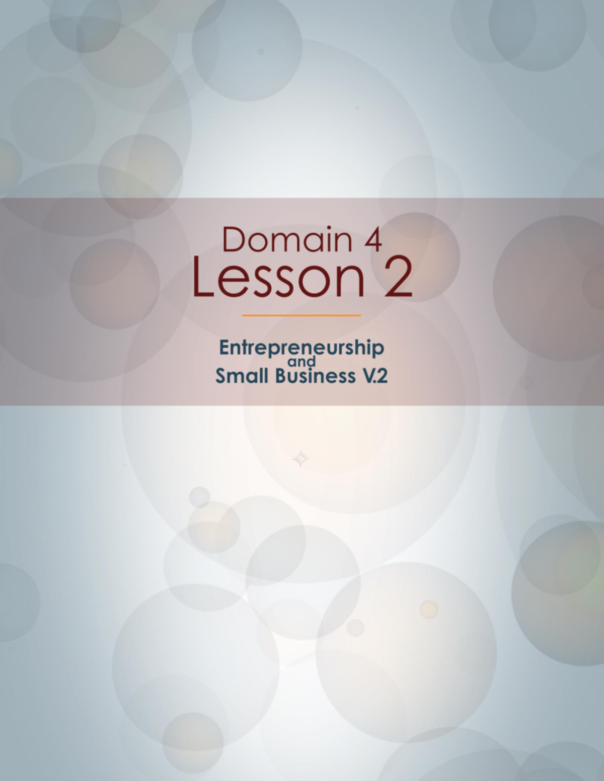 Entrepreneurship and Small Business V.2 D4.2 Domain 4 Lesson Fillin