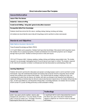 D010 Task 2 - Task 2 passed - Direct Instruction Lesson Plan Template ...